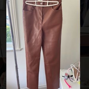 Aritzia Melina High Waisted Vegan Leather Pants Size Four Regular Length